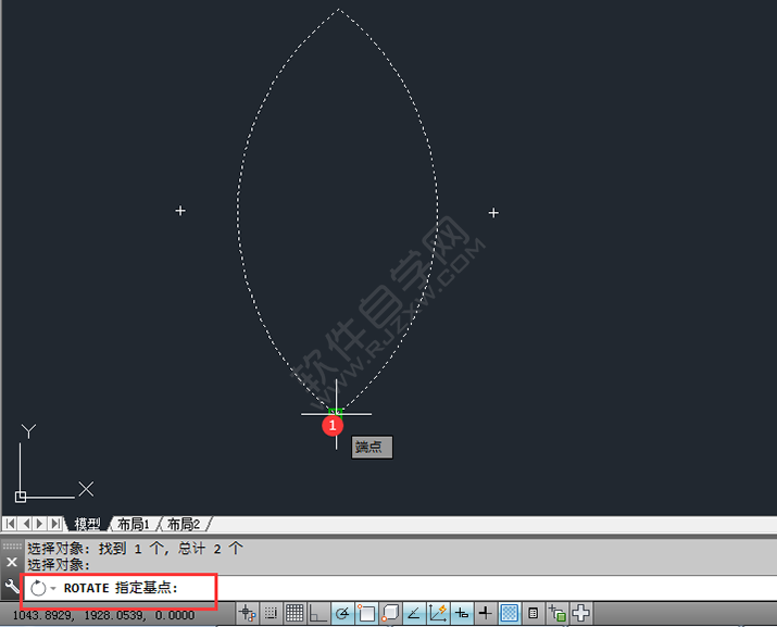 在CAD中怎么旋轉圖形