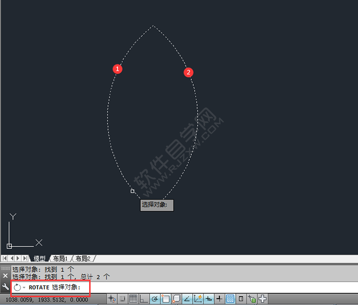 在CAD中怎么旋轉圖形