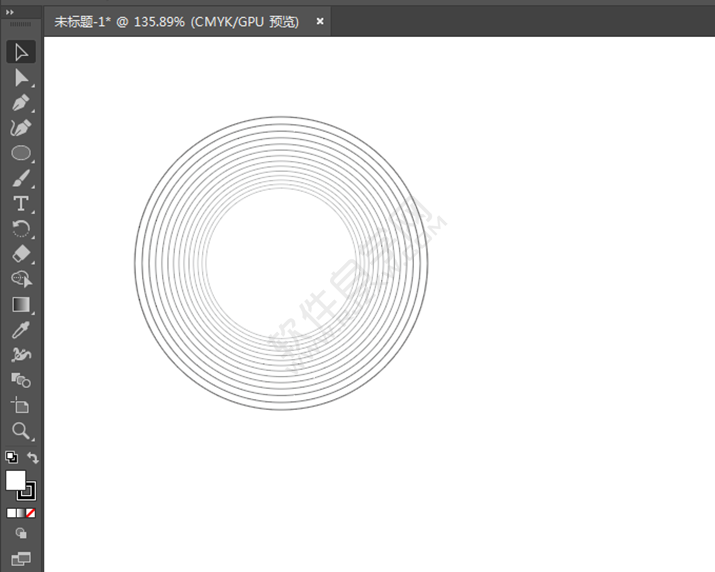 在AI中怎么創(chuàng)建多個同心圓