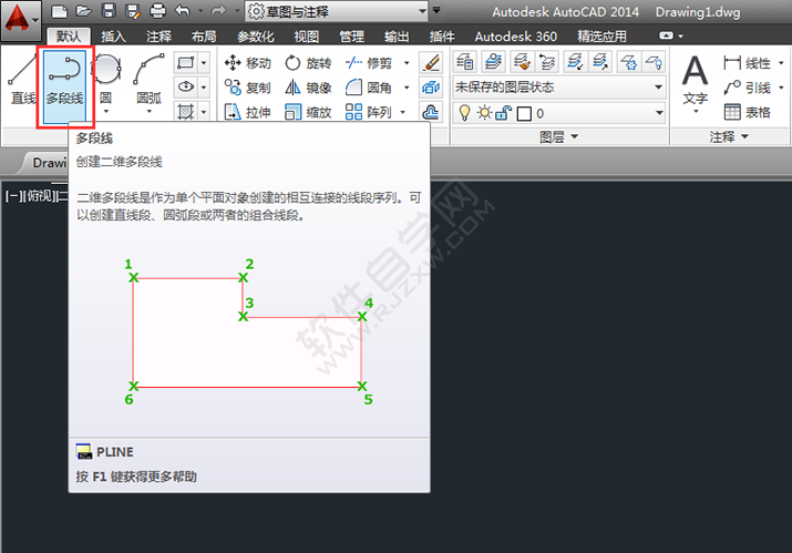 在CAD中怎么用多段線畫圓