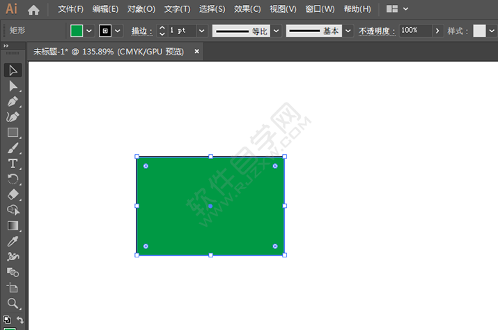 ai怎么繪制綠色矩形