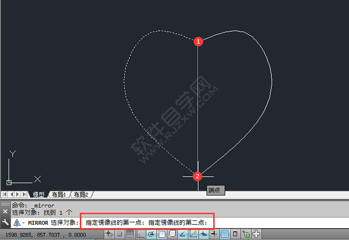 cad怎么鏡像到對面