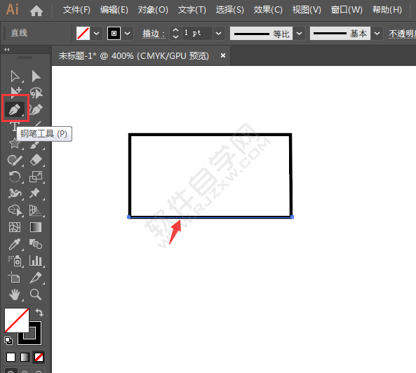 ai畫一邊有波浪線的長(zhǎng)方形