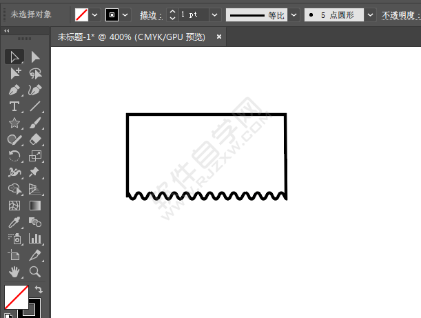 ai畫一邊有波浪線的長(zhǎng)方形