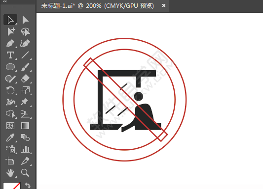 ai畫禁止伸出窗外的牌子