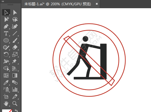 ai繪制禁止推動(dòng)的標(biāo)牌