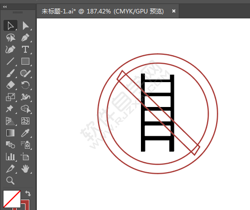 ai畫禁止架梯的標識