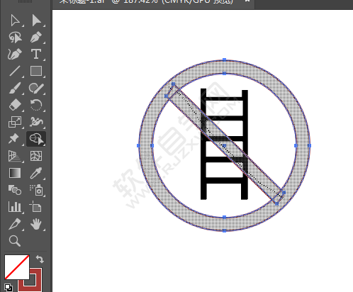 ai畫禁止架梯的標識