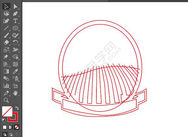 ai繪制圓形彩帶標貼的方法