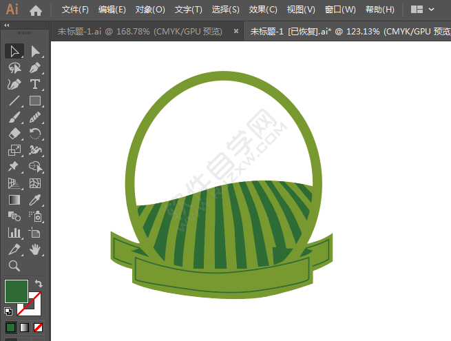 ai繪制圓形彩帶標貼的方法