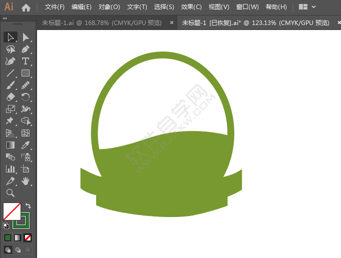 ai繪制圓形彩帶標貼的方法