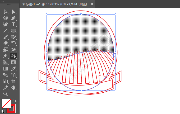 ai繪制圓形彩帶標貼的方法