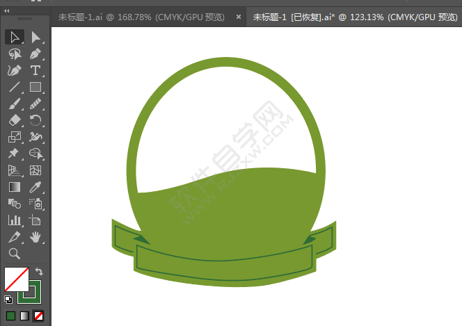 ai繪制圓形彩帶標貼的方法