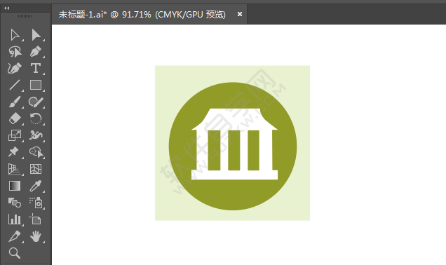 ai繪制會堂標(biāo)識的方法