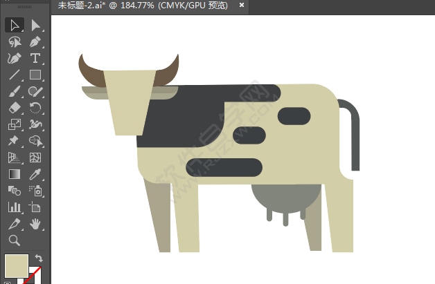 ai繪制卡通奶牛簡筆畫