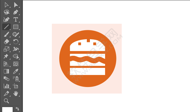 ai繪制漢堡標識的方法