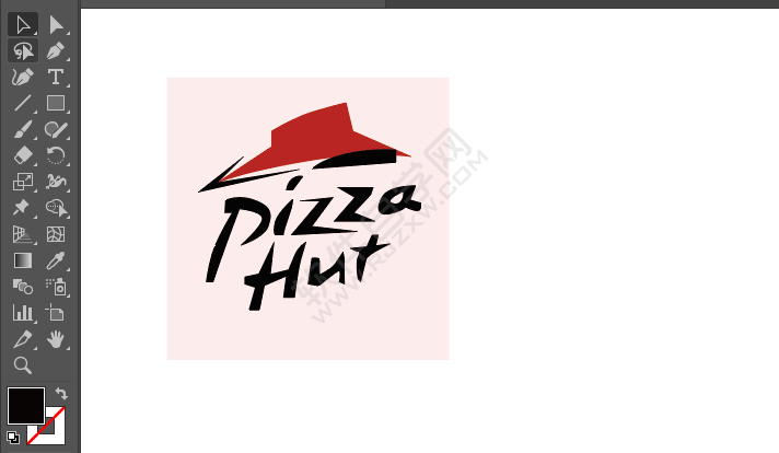 ai繪制必勝客標(biāo)志的方法