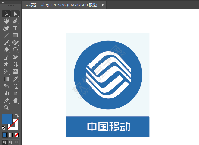 ai繪制中國移動標識的方法