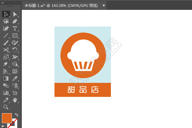 ai繪制甜品店標識的方法