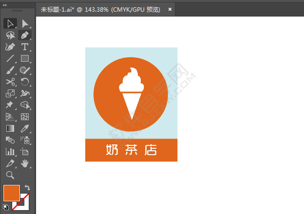 ai繪制奶茶店標(biāo)識(shí)的方法