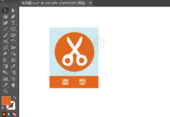 ai繪制剪發造型圖標的方法