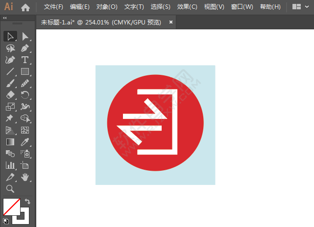 ai繪制出口標識的方法