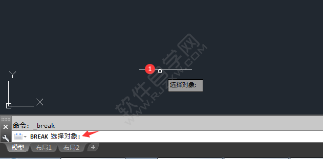 CAD怎么打斷于點