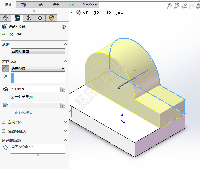 solidworks怎樣直接拉伸面