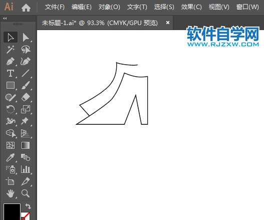 高跟女鞋簡筆畫用AI繪制的方法