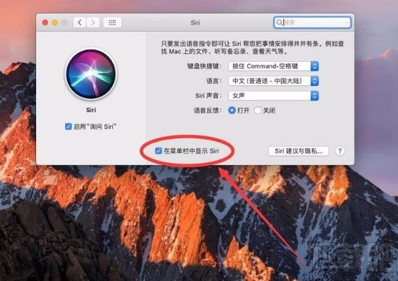 macOS系統(tǒng)禁止在桌面右上角顯示Siri圖標(biāo)的方法