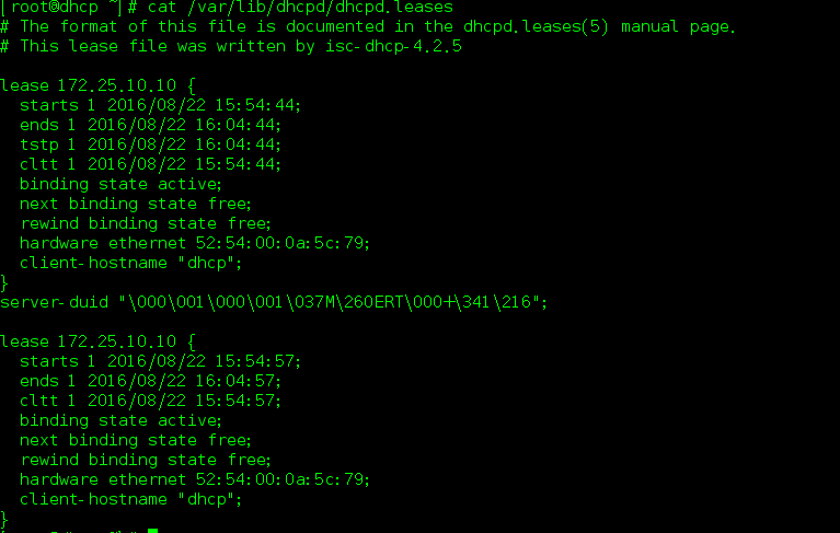 Linux實現DHCP服務器的搭建
