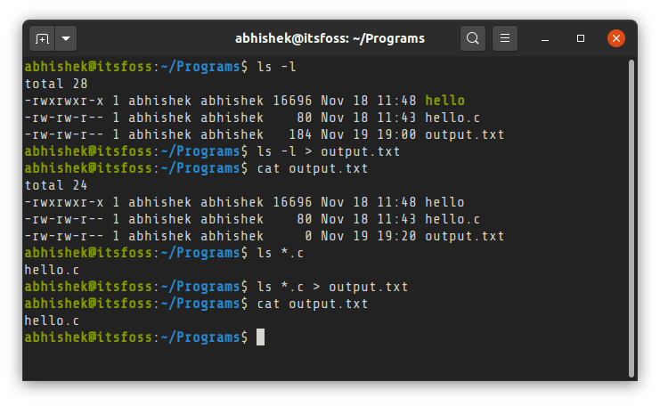 Linux 終端中命令輸出保存到文件中的方法