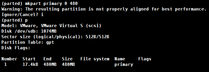 Linux parted磁盤分區(qū)實現(xiàn)步驟解析
