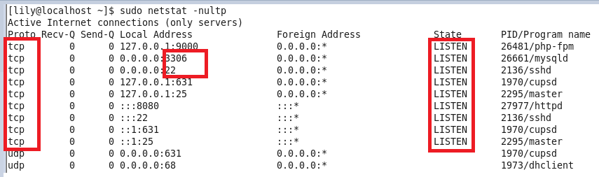 LINUX中如何查看某個端口是否被占用的方法