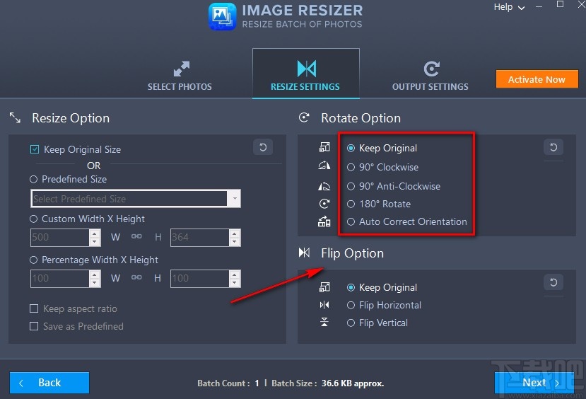 Image Resizer旋轉(zhuǎn)圖片的方法