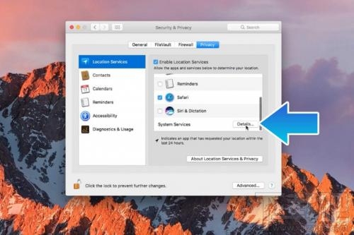 macOS Sierra如何禁用/啟用“基于位置的建議”