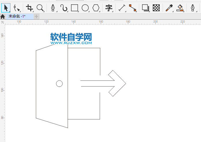 CorelDRAW2020怎么畫一個(gè)出口圖標(biāo)