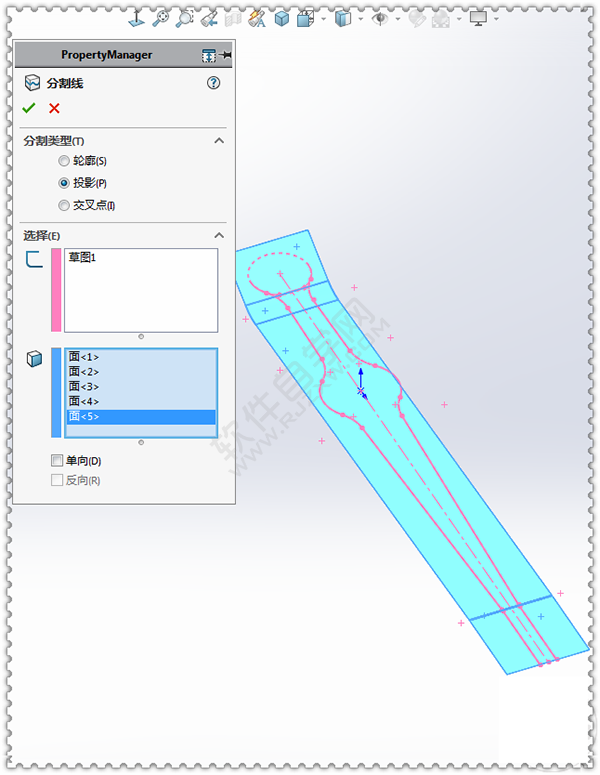 用SolidWorks畫一個(gè)夾子,用曲面的方法。