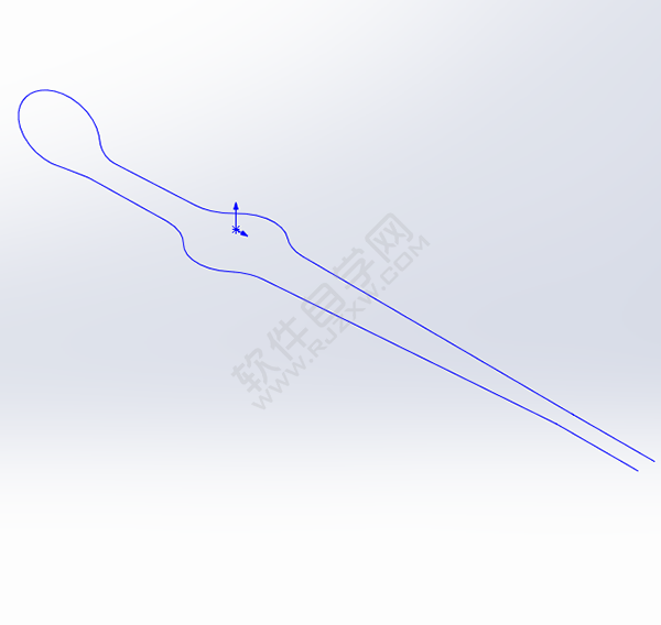 用SolidWorks畫一個夾子，用投影曲線來創建。