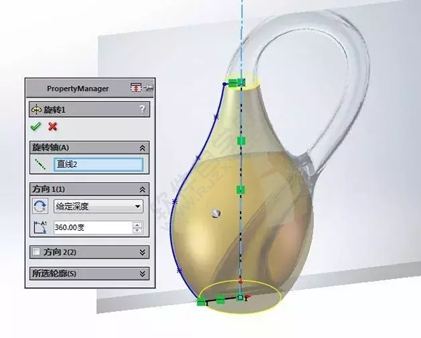 SolidWorks建模練習：用放樣、掃描特征做的克萊因瓶子