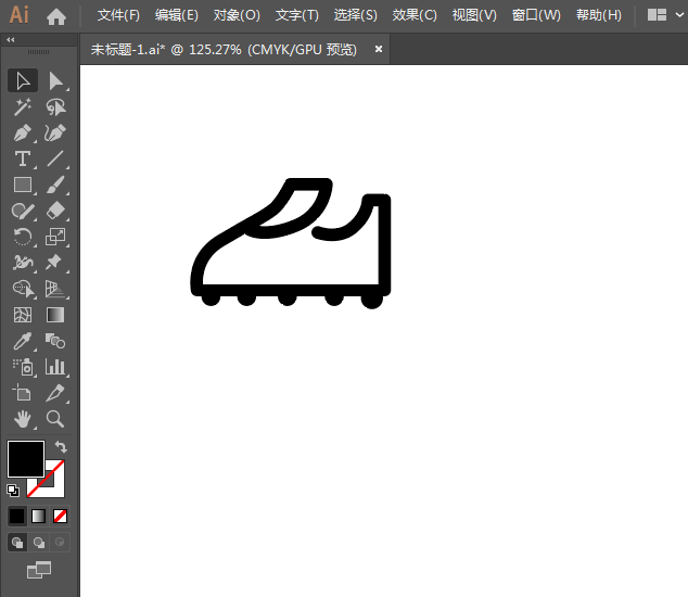 運動鞋簡筆畫用AI繪制的方法