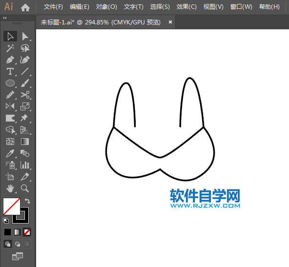 內衣形狀標識用AI繪制的方法