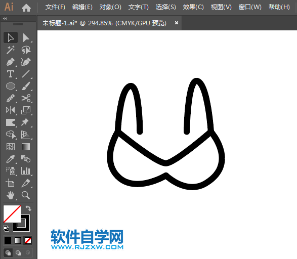 內衣形狀標識用AI繪制的方法