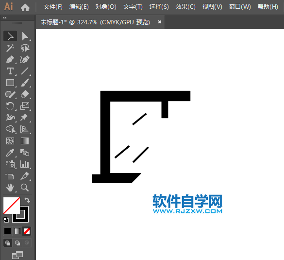禁止伸出窗外標(biāo)志用AI設(shè)計的方法與步驟
