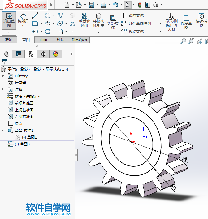 用solidworks繪制玩具車的齒輪