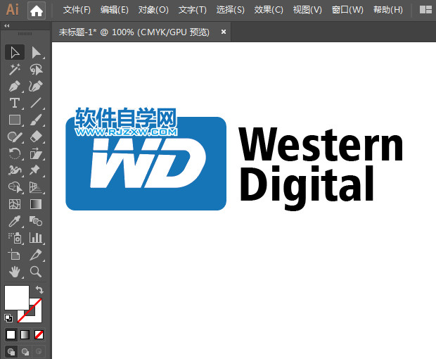 ai怎么繪制西部數據標志