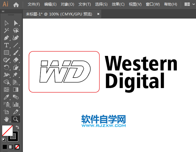 ai怎么繪制西部數據標志