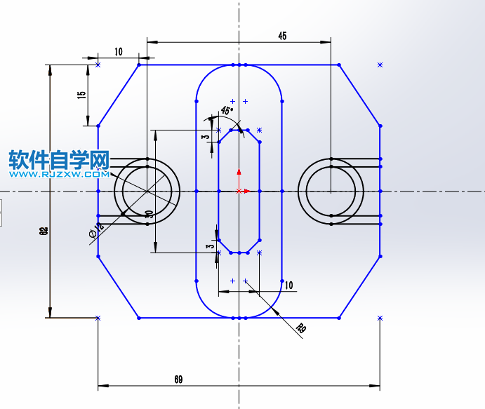 solidworks繪制草圖繪制對稱圖