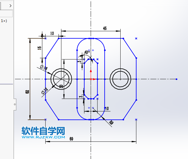 solidworks繪制草圖繪制對稱圖