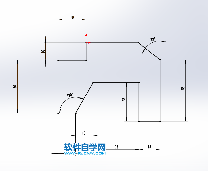 SOLIDWORKS修改角度完成草圖繪制